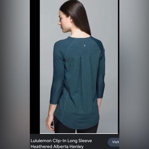 Lululemon Clip-In Long Sleeve Heathered Alberta Henley size 8
